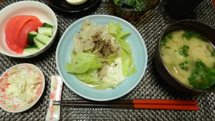 豚キャベツ豆腐の鶏ガラしょうゆ