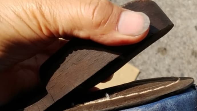 骨董品バイクブーツの修理