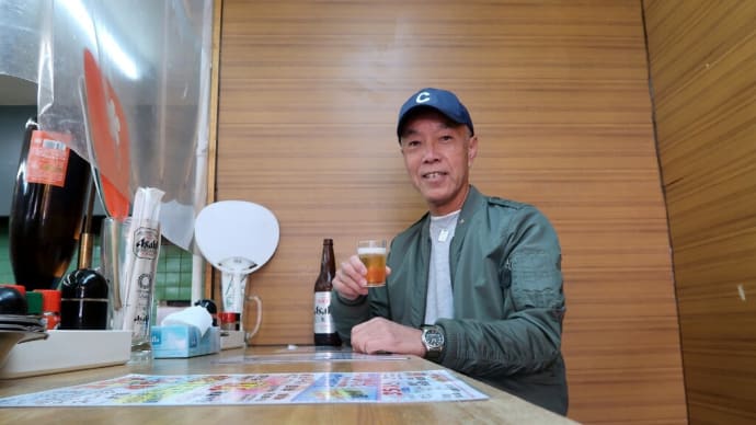 京橋マルシン休業中は蒲四ナニワ　at one of my favorite bars which is famous for blue fin tuna sashimi