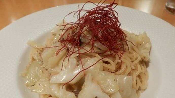 【閉店】 Paraphrase (パラフレーズ) ‘オイルサーディンと無農薬キャベツのアーリオ・オーリオ スパゲッティ’