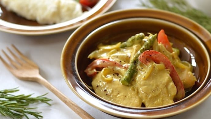 アーモンドミルクで♪鶏胸肉のカレークリーム煮(アスリート向けレシピ)