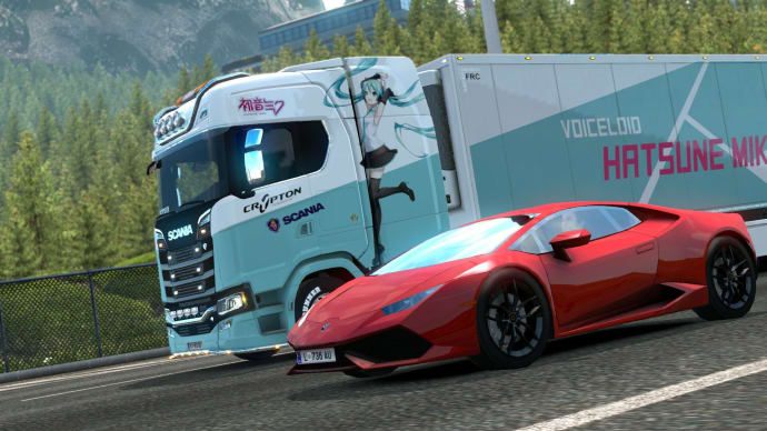 仕事中にランボルギーニと遭遇した・・・（Euro Truck Simulator 2）