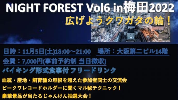 大阪梅田交流オフ会・NIGHT FOREST in梅田2022