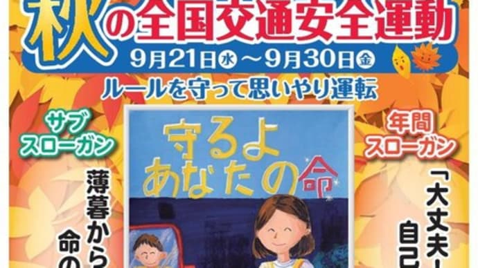 秋の全国交通安全運動🍁