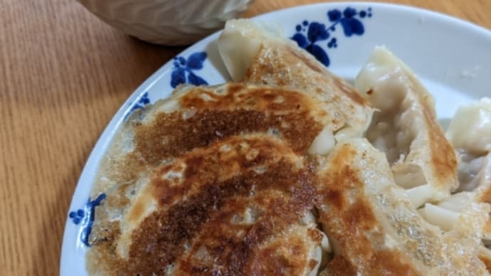 お昼は焼き餃子