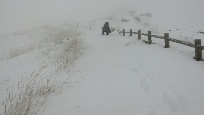 ２６日．大雪の翌日、韓国岳２．２合目ギブアップ