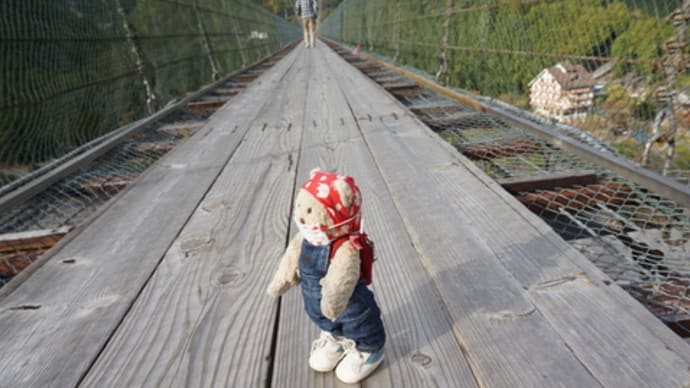 奈良の「十津川村」にある日本一長い生活用の吊り橋「谷瀬の吊り橋」へ。ゆらゆら揺れる吊り橋にドキドキ。