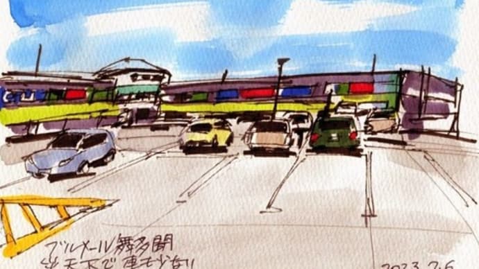猛暑で駐車場も疎ら