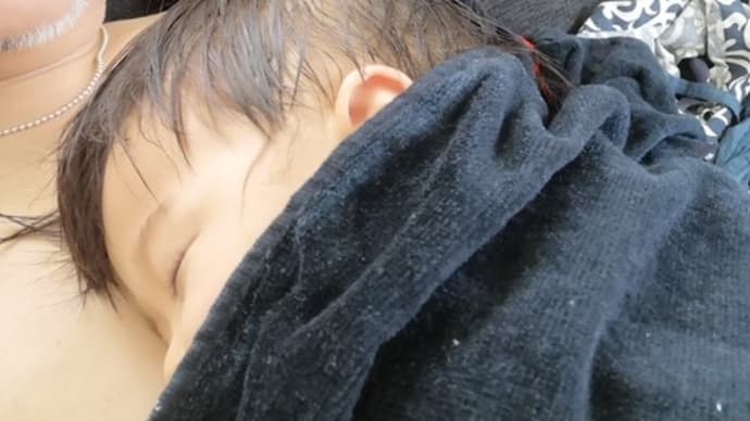 『おいらの上で1時間ばかし昼寝のみらんちゃん···』