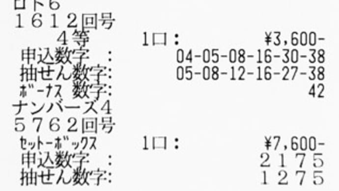 2021年下半期最初は・・・【ナンバーズ4&ロト6】
