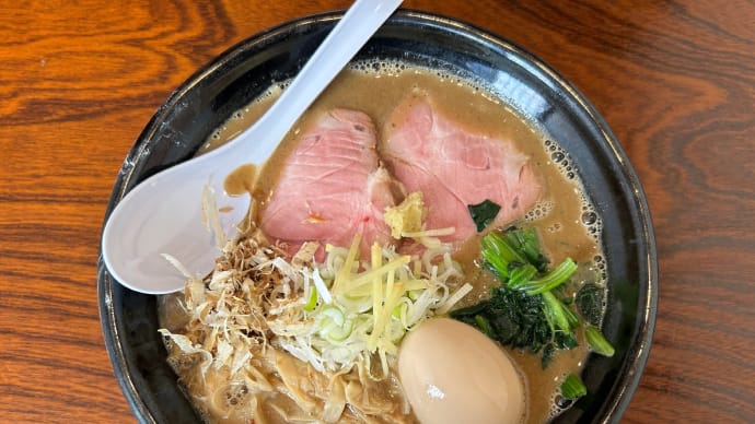 【千葉 旭】 らぁ麺 結「こってりにぼし(850円)＋麺中盛(100円)＋味玉(200円)」