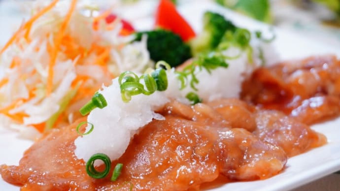 おろしたっぷり豚のしょうが焼き&かぼちゃのサラダ