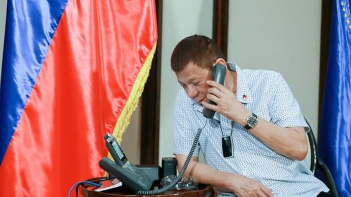 ドゥテルテ大統領は電話会談で安倍首相に謝意