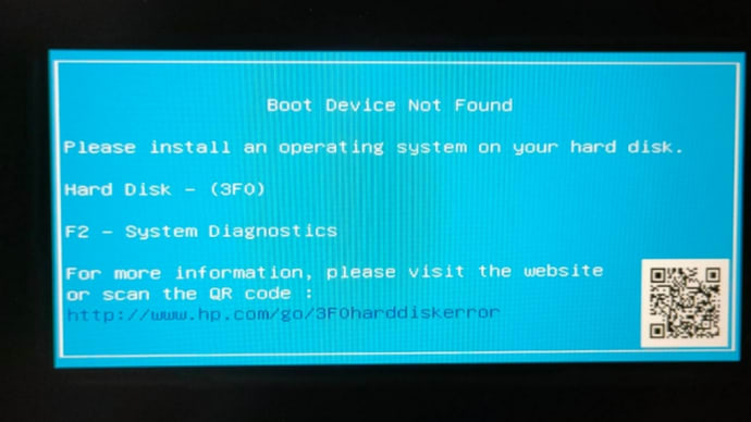 【ＩＴ】初期不良に遭遇　boot device not found