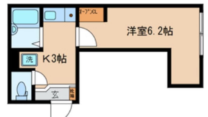 東急多摩川線武蔵新田駅と池上線千鳥町駅徒歩圏内の18.36㎡1K