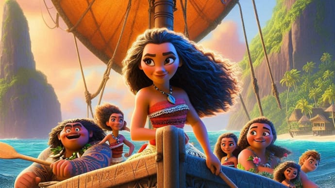 「モアナと伝説の海2」(2024年米) 四コマで紹介