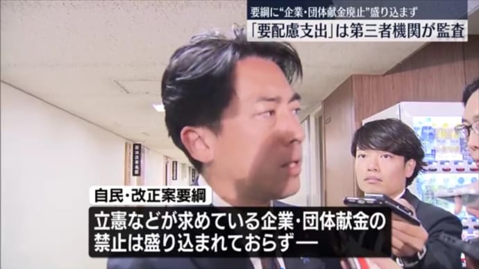 企業団体献金を継続するなら、政党助成金を廃止すべきでは？　