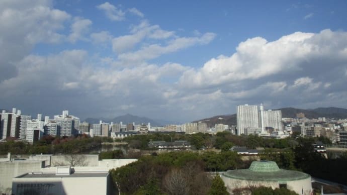 広島市は晴れ！広島城に阿武山・・・風水地理学的に広島の街にとって大切なセンターラインです