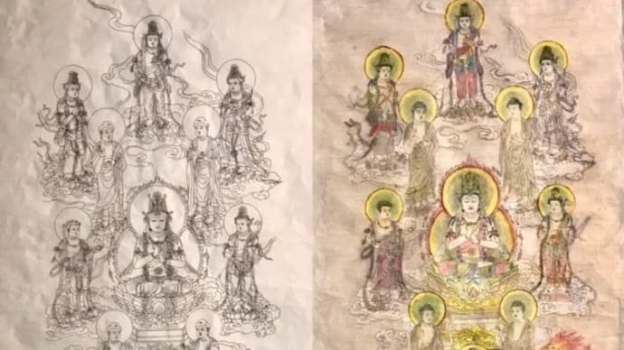 傑作、制作進行中!【仏画曼荼羅アート教室】