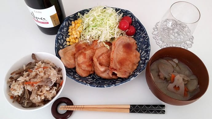 12月8日 豚の生姜焼き定食&十割蕎麦飲酒。