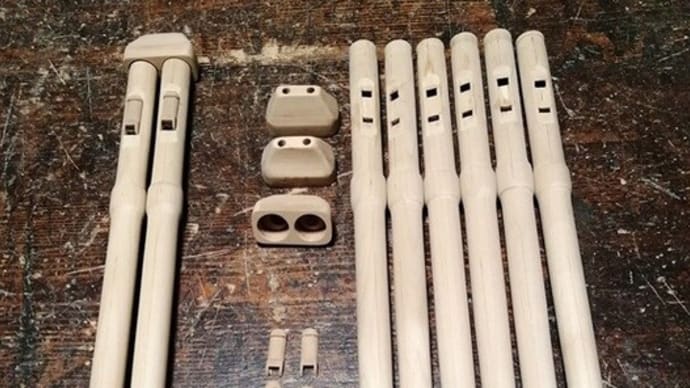 ダブルフルート木製G管製作中 ～笛本体・ウィンドウェイキャップ・吹口ブロック～
