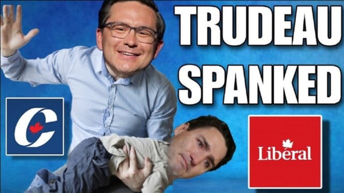 Pierre Poilievre Is Spanking Justice Into Justin Trudeau. 😀😃😄😁😆😅😂🤣😈🤡🇨🇦