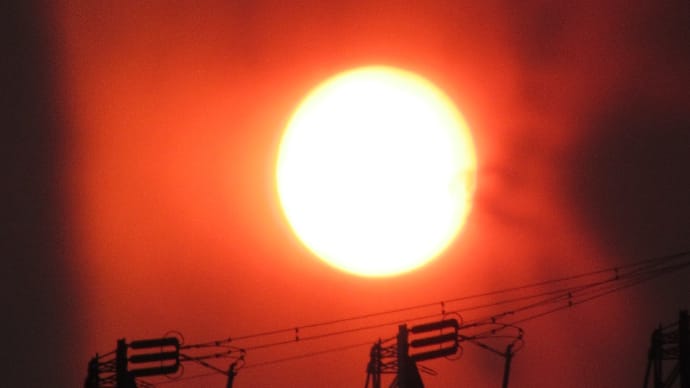 この時期、夕日（夕陽）が泣いているね！優雅に沈んでいくのを見るとなんか嬉しくなります。