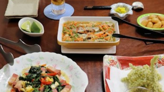 片付ける前のバジルと穂紫蘇を使って
