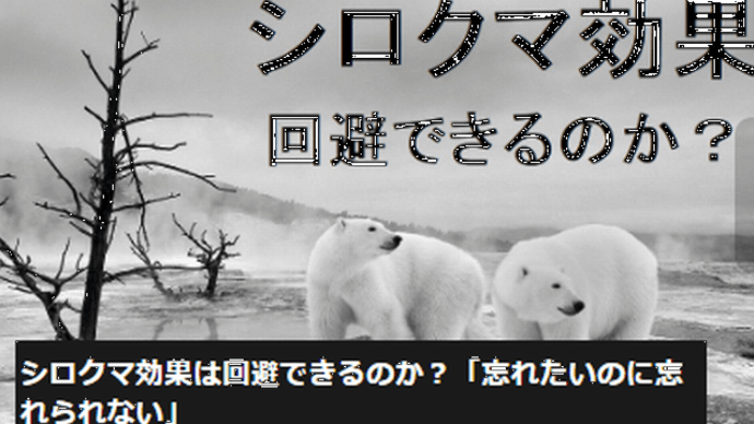 「道徳の帳尻合わせ」「シロクマ効果」「カラー／ジェンダーブラインド」