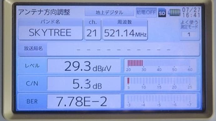 千葉県:船橋市旭町にて、突然の地デジ受信不良!点検手直しへ