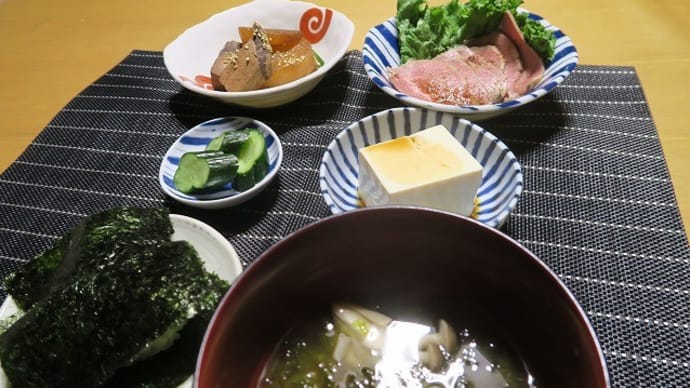 ぶり大根とローストビーフ、炊屋食堂の田舎定食・・・庶民の味。