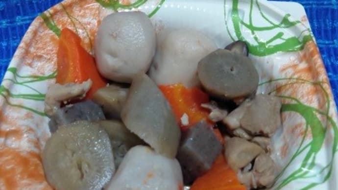 筑前煮なお総菜で朝食、繊維質だぜぃ:P