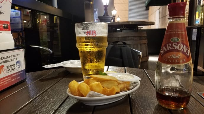 生ビール大1つまみ1=1120円@夜HUB