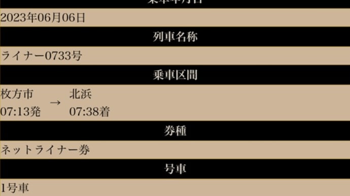 6/6 Tue ライナー64回目