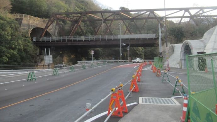 名塩道路生瀬トンネル付近の2023/12/29時点の工事状況(後)