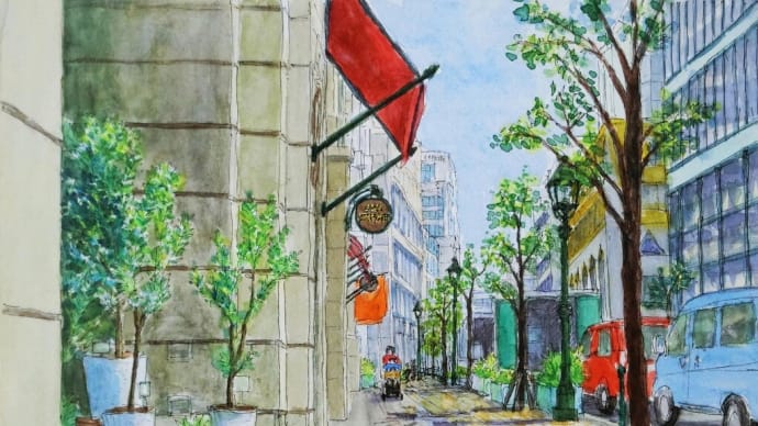 「昼下がりの神戸旧居留地」の絵を修正しました!