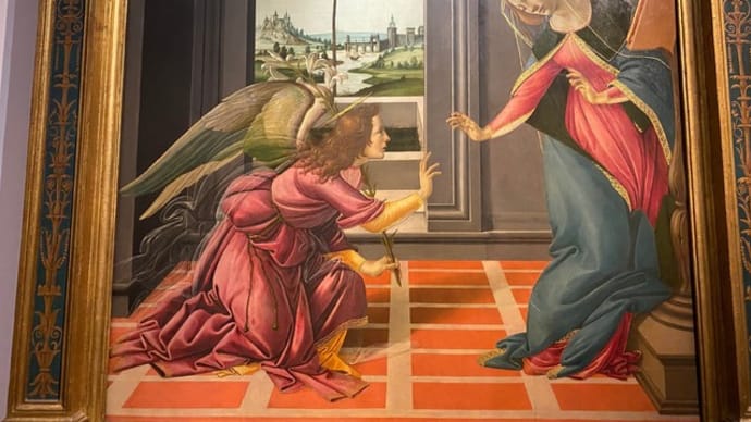 二枚の受胎告知　ボッティチェリ　ウフィッッイ美術館　フィレンツェ