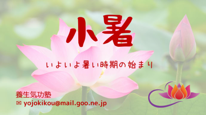 二十四節気養生 小暑・・・蓮の花の季節