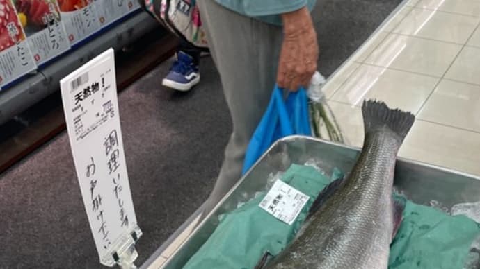 スーパーで 天然物すずき が販売されていました