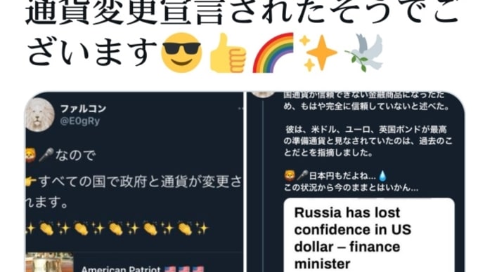 トランプ大統領【世界中の政府と通貨変更宣言】をスピーチされたそうです!すべての国で政府と通貨が変更されます!ロシア財務省