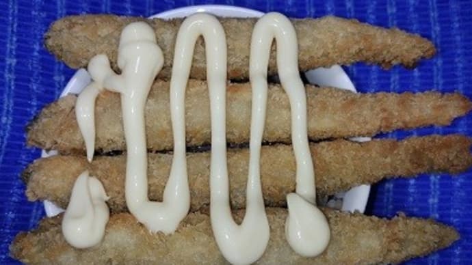 【05/24昼食】子持ちシシャモフライ、セイアグリーマヨネーズでいただいたんだね:D