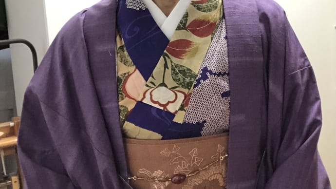 紬 紫 長羽織...🧧