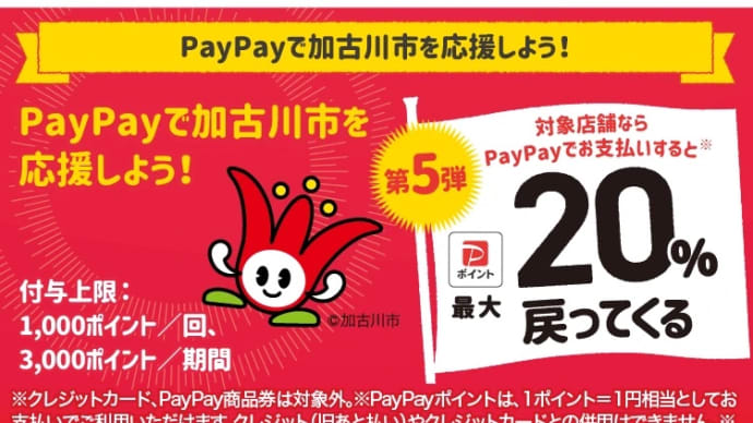 PayPayのキャンペーン始まっています!