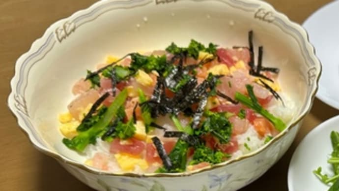 今日の夕ご飯(ひなちらし)