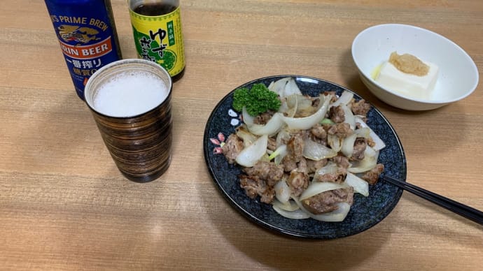 久しぶりの家飲みは豚の生姜焼きで