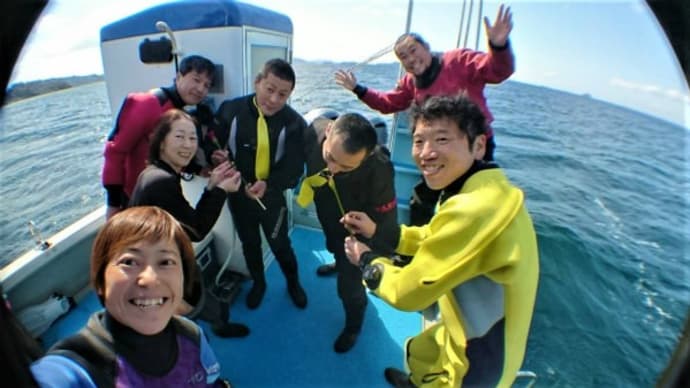 ( ;∀;)お別れ追い出しダイブでお2人九十九島潜り納め。。。