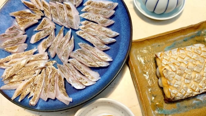 【食】タチウオのユッケ・炙り刺身・塩焼き