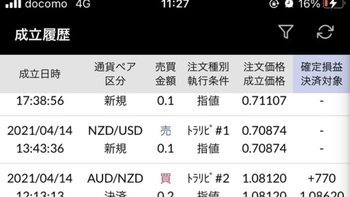 トラリピ12週目4/5-4/10