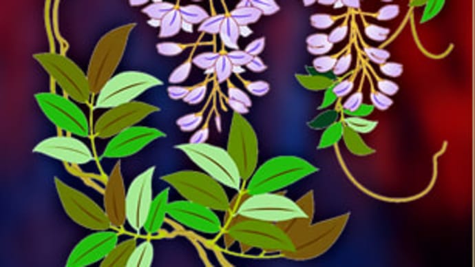 紫木蓮（シモクレン）と（フジの花）
