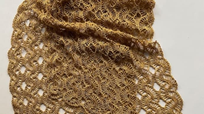 スタジオエフキット Grace Peacock Shawl 完成!!!!!